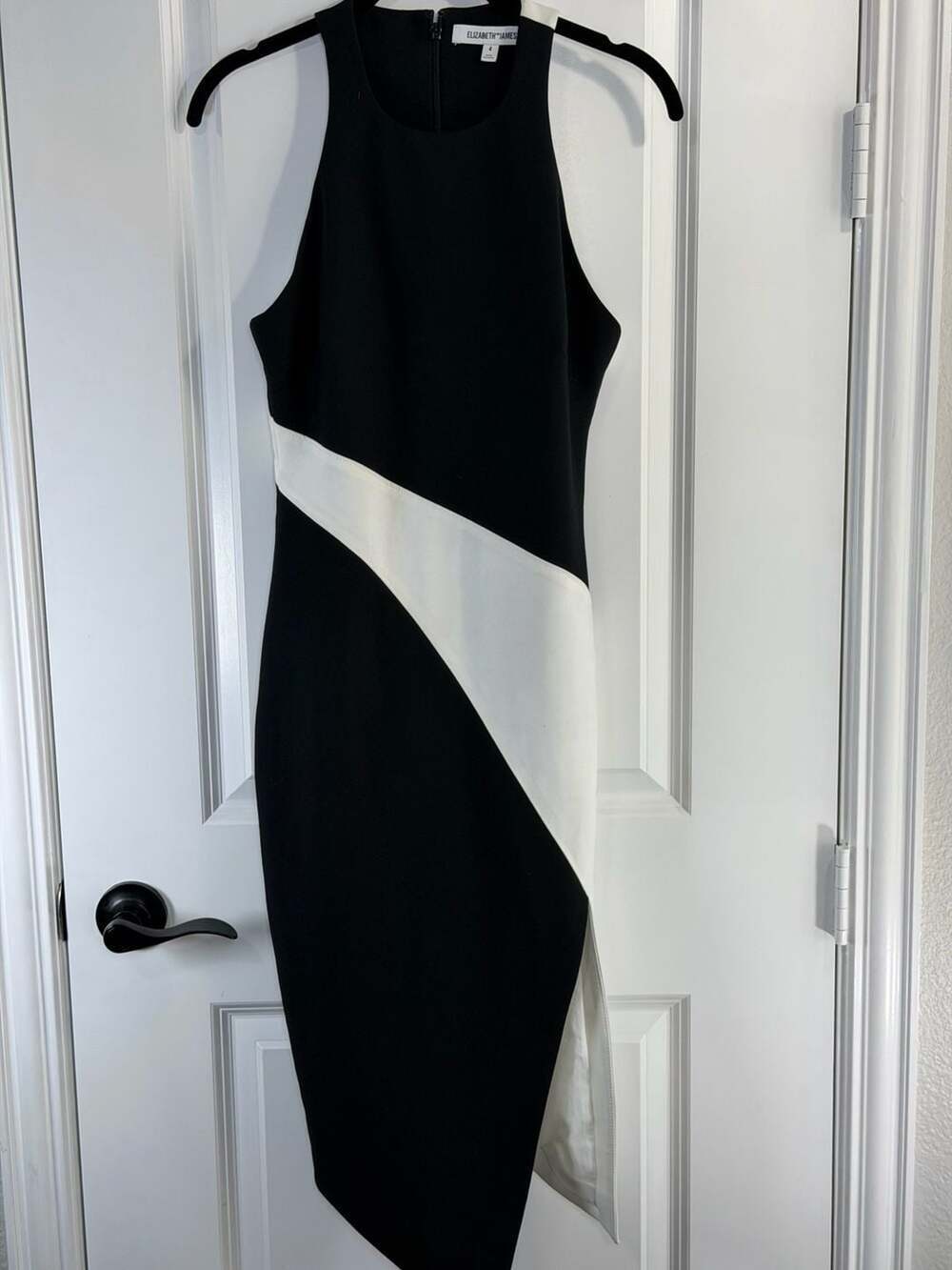 Elizabeth and James Shylen Asymmetrical Colorblock Midi Dress Size 4